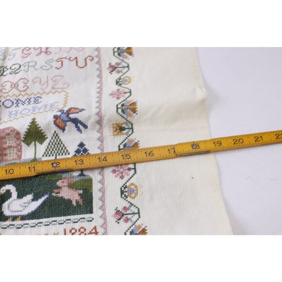 Baby Shower Cross Stitch, Welcome To Our Home, Farmhouse, Floral Pattern, - Picture 4 of 5